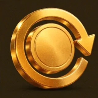 Gold circular arrow — Lucky Vibe